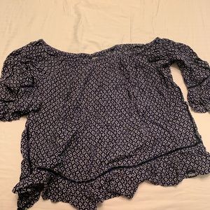 Navy blue and white dress shirt